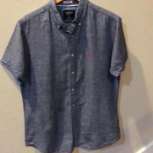 Blue button down shirt sleeve shirt